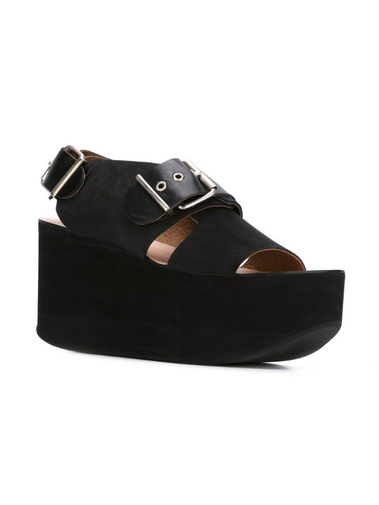 Minimarket Flatform-Sandalen mit Schnall sneakers (zwart)