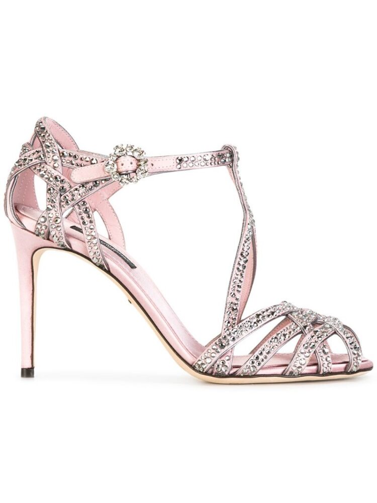 Dolce & Gabbana Satinsandalen mit Strassverzierung sneakers (paars)
