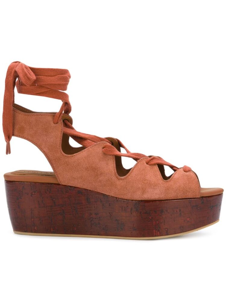 By Chloé Plateau-Sandalen mit Schnürung sneakers (bruin)