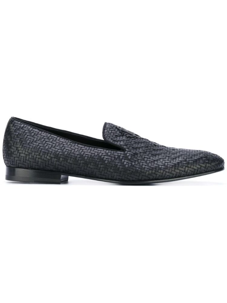 Roberto Cavalli Geflochtene Loafer mit Logo-Applikatio sneakers (zwart)