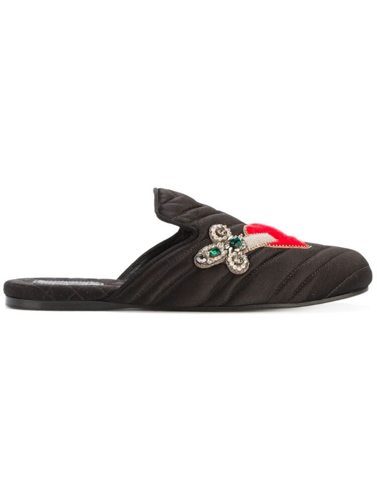 Gucci Slipper mit "Herz und Dolch"-Stcikerei sneakers (zwart)