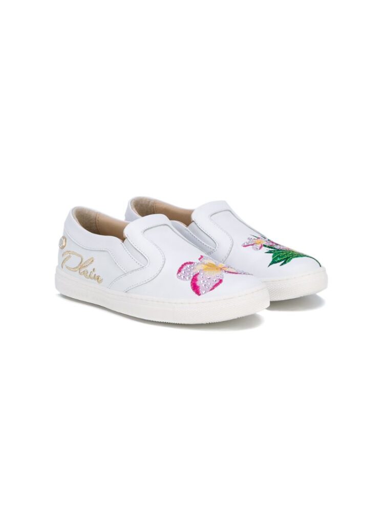Philipp Plein Kids Slipper mit Blumen-Stickerei sneakers (overige kleuren)