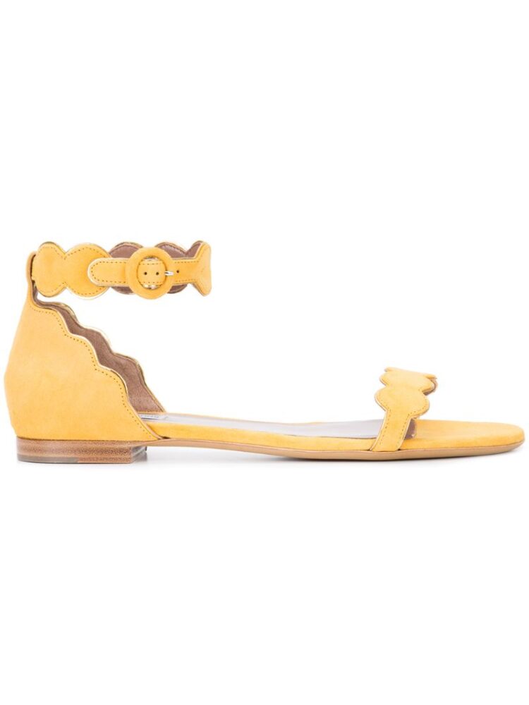 Tabitha Simmons Flache Sandalen mit gewellten Riem sneakers (geel)