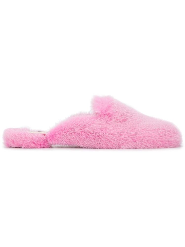 Natasha Zinko Slipper mit Nerzbesatz sneakers (paars)
