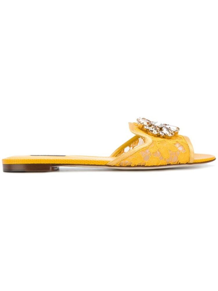 Dolce & Gabbana Bianca flat sandal sneakers (geel)