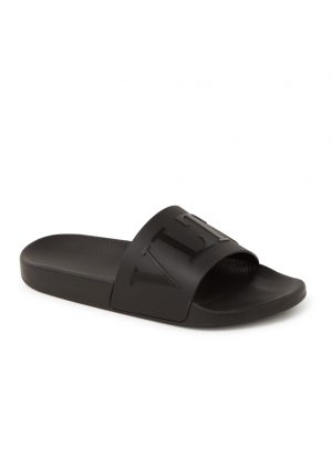 Slide Black slipper met logo