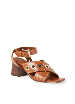 Ferma sandalette van leer met eyelets