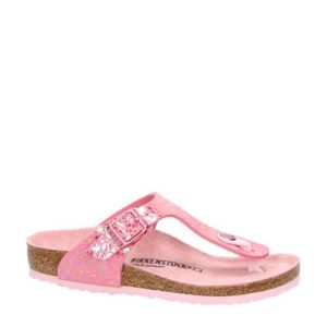 Birkenstock Gizeh slippers met stippen (Roze)