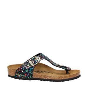 Birkenstock Gizeh slippers met metallics (Zwart)