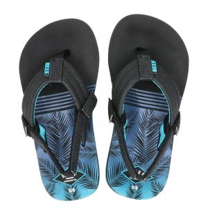 Reef Little Ahi Aqua Palm slippers