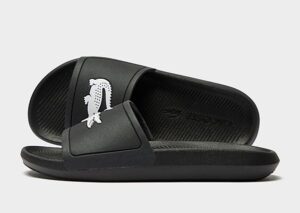 Lacoste Croco Slides Dames (Black/White)