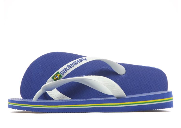 Havaianas Brazil Logo Flip Flops (Marine Blue)