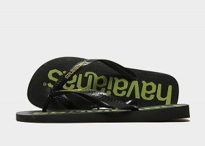 Havaianas Logomania Flip Flops (Black/Yellow)